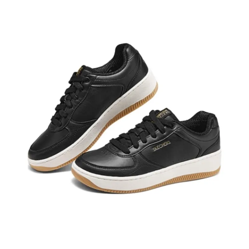 Skechers Court Classics Cushioning Lightweight Support Low Top Skateboard Shoes Women's Black-2