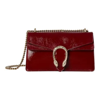 GUCCI Dionysus Patent Leather Crossbody Bag Shoulder Bag Women's Red