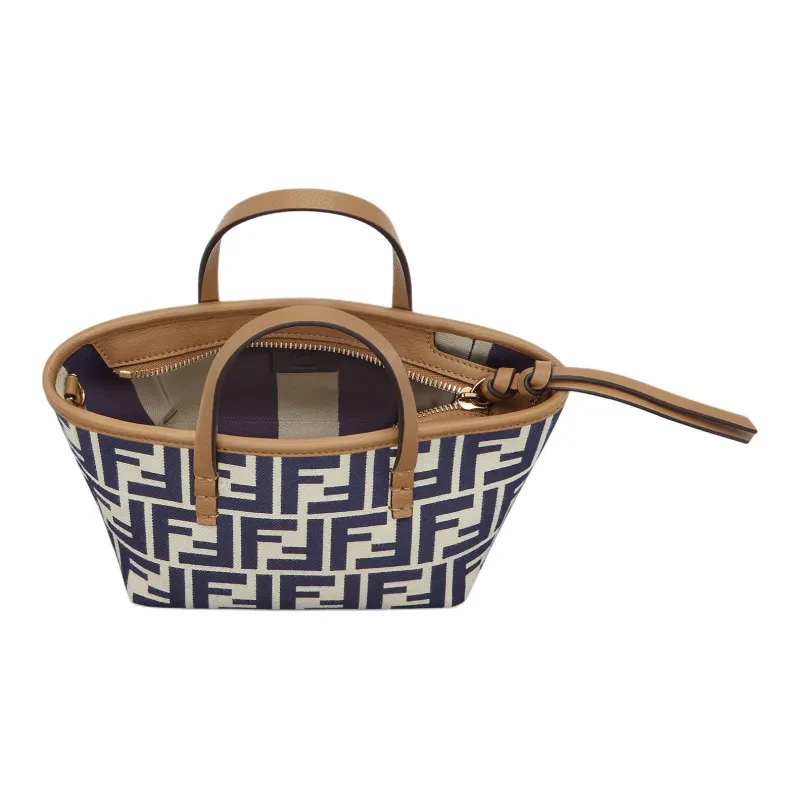 FENDI FF Calfskin Tote Bag, Shopping Bag, Shoulder Bag, Crossbody Bag Mini Women's Blue-3
