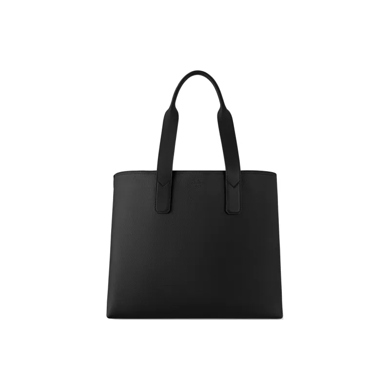 LOUIS VUITTON Cow Leather Tote Bag Shopping Bag Shoulder Bag Handbag Men's Black-2