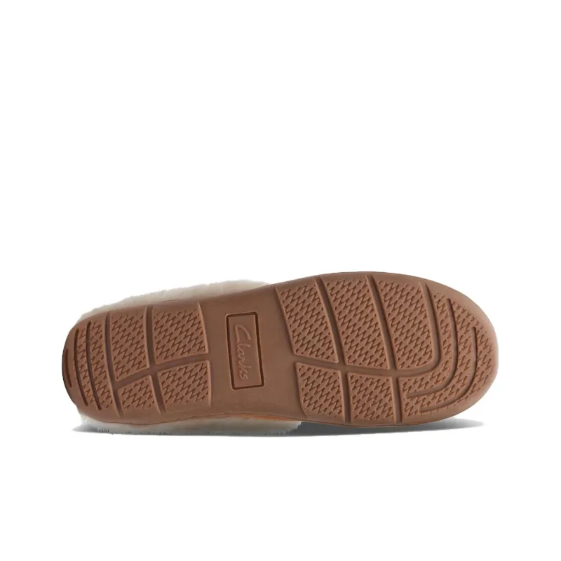 Clarks Rubber Sole Wrap-toe Slippers Women's Tan-5