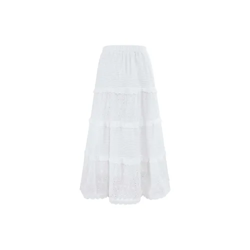 UNIFREE Casual Long Skirts Women's White