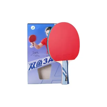 DOUBLEFISH Ping Pong Paddles Unisex Pure Wood Black Red Horizontal Beat Straight Beat