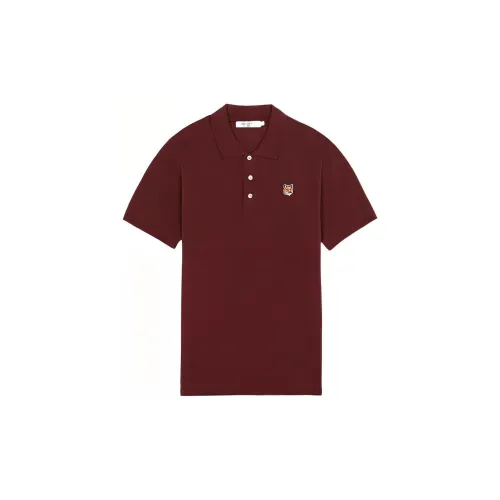 Maison Kitsune Polo Shirts Men Burgundy