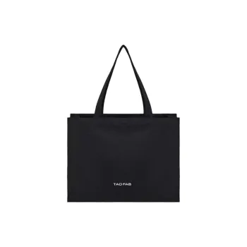 TAD FAB Fabric With Polyester Cotton Blend Tote Bag Shopping Bag Shoulder Bags Medium Size Women's Black