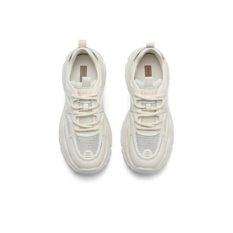 BELLE Abrasion-Resistant Slip-Resistant Low-Top Chunky Sneakers Women's _Nsec Beige Black-12
