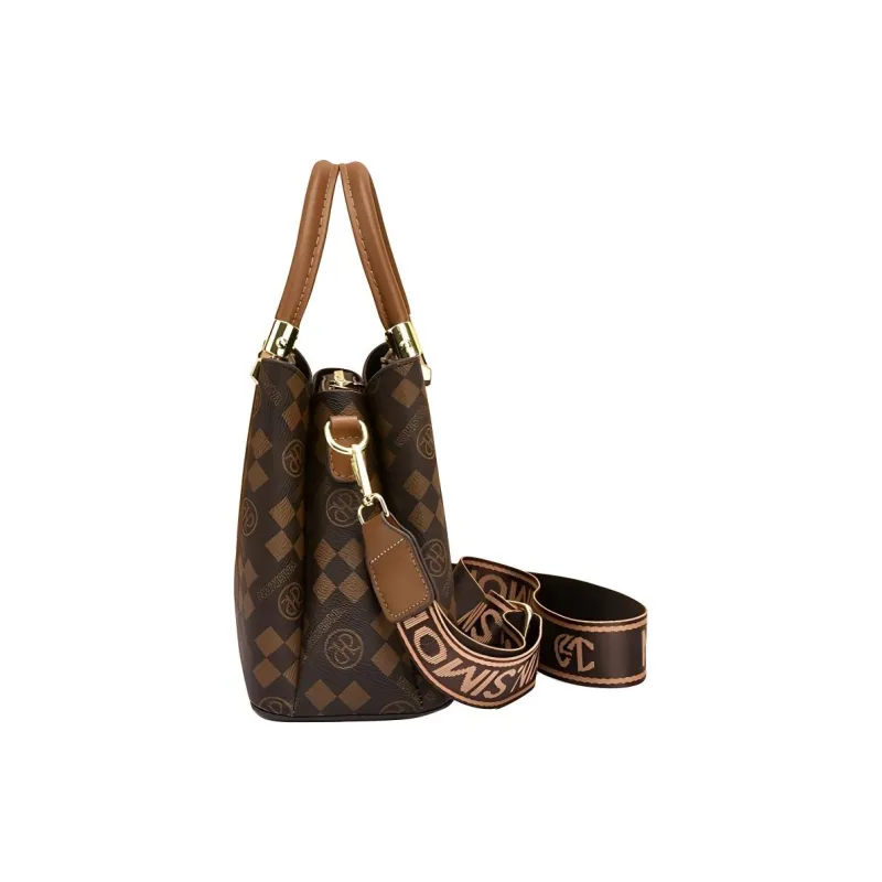 PINK·LAND PU Bucket Bags Handbag Crossbody Bag Regular Women's Ecru/Brown/Coffee-3