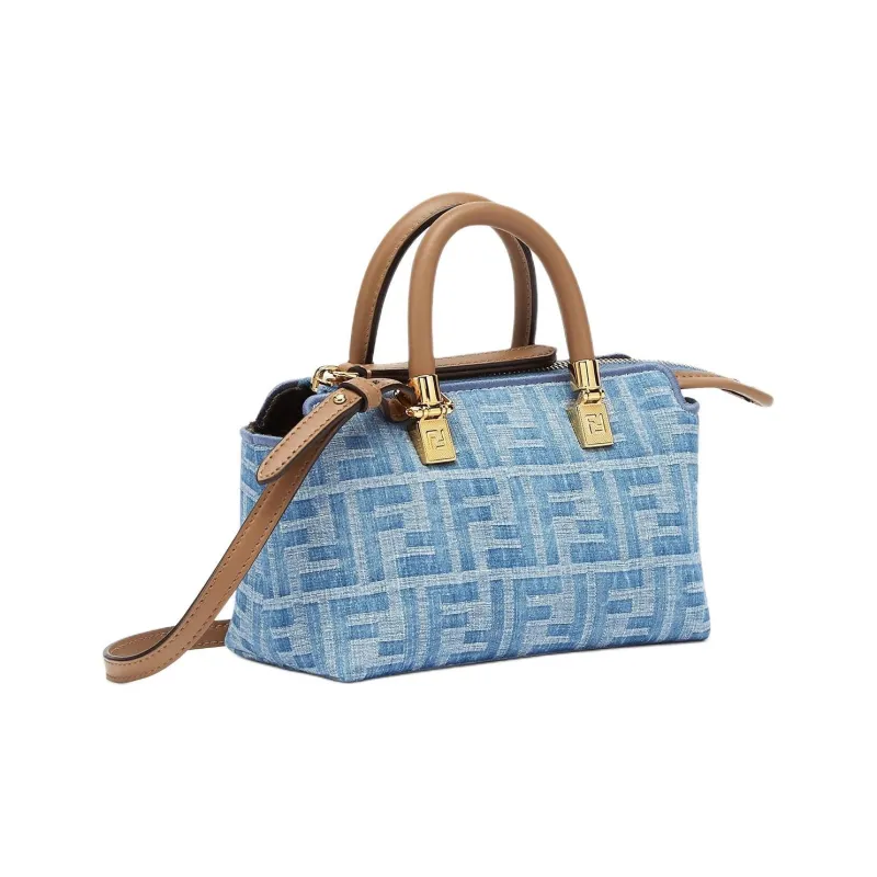 FENDI By The Way Series Denim Fabric Shoulder Bag, Crossbody Bag, Handbag Mini Women's Light Blue-1