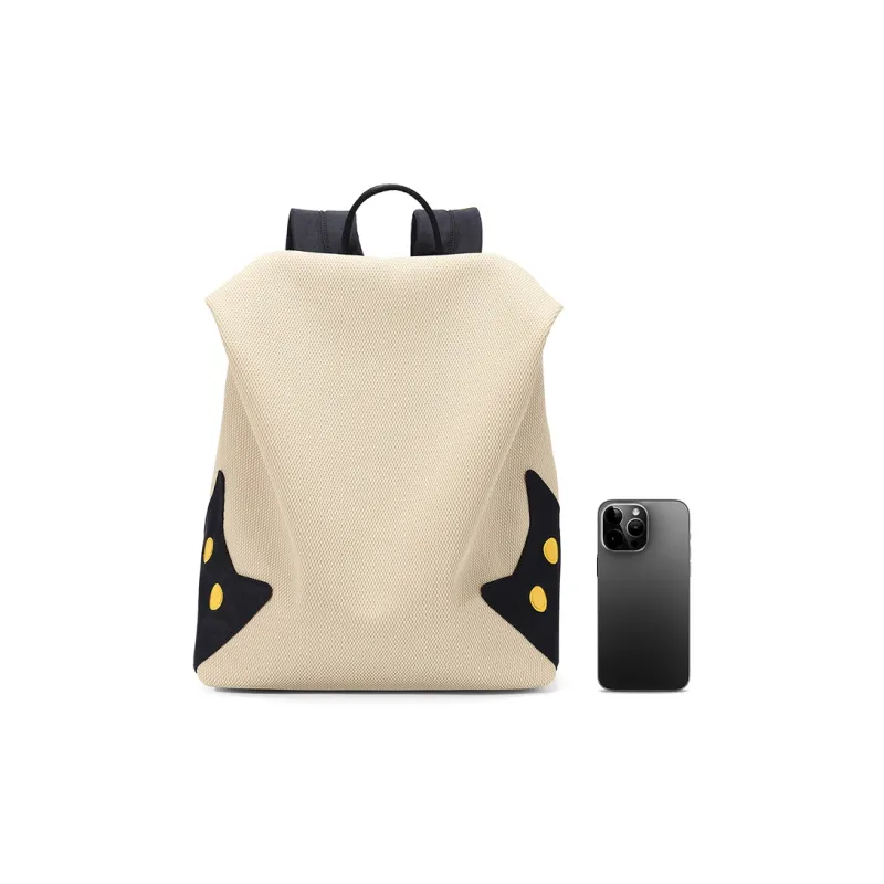 NOXXON Nylon Fabric Backpack Regular Women's Khaki/Obsidian Black-2