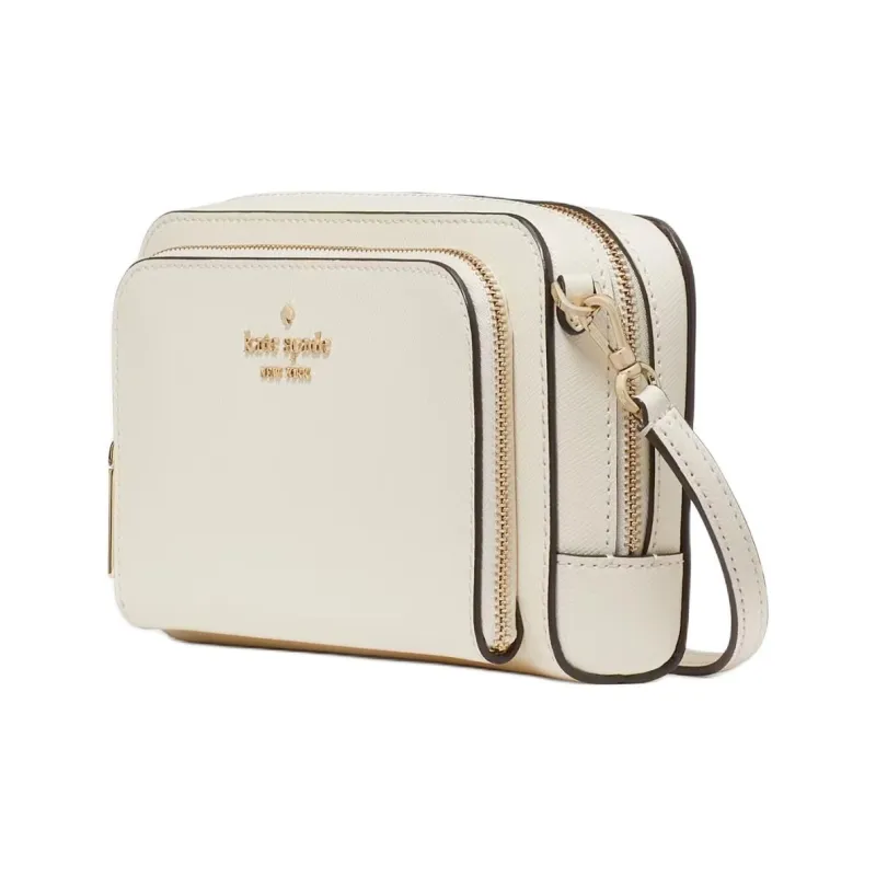 Kate Spade Staci Saffiano Leather Shoulder Bag Crossbody Bag Women's Egg Cream Leather Color-1