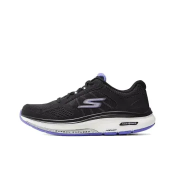 Skechers Cushioning Breathable Coverage Rebound Low Top Casual Running Shoes Women's Black Purple