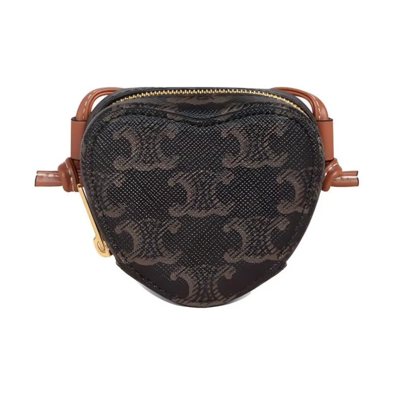 CELINE Canvas Shoulder Bag Crossbody Bag Extra Small Women's Tan-3