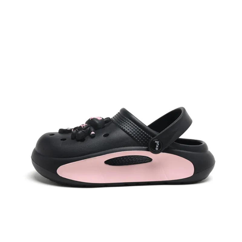 EXULL Q Clogs Women's Black Pink-0