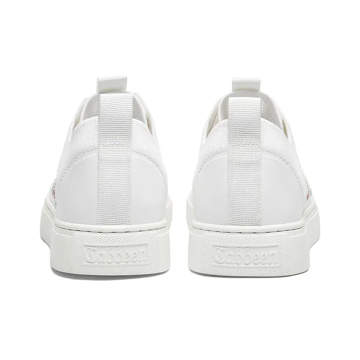 Cabbeen Canvas Flyknit Preppy Glow In The Dark Lightweight And Breathable Low Top Skateboard Shoes Men's White Sneakers-4