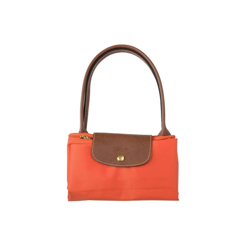LONGCHAMP Le Pliage Polyamide Canvas With Leather Trim Tote Bag Shopping Bag Handbag Medium Size Women's Orange-5