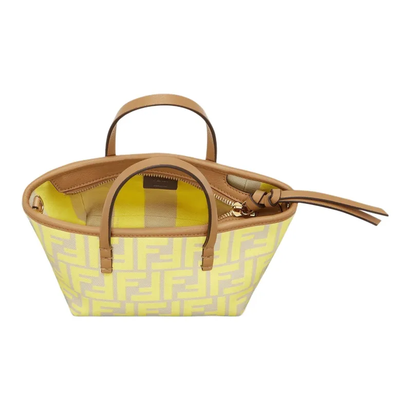 FENDI Jacquard Fabric Handbag, Shoulder Bag, Crossbody Bag Mini Women's Yellow-3