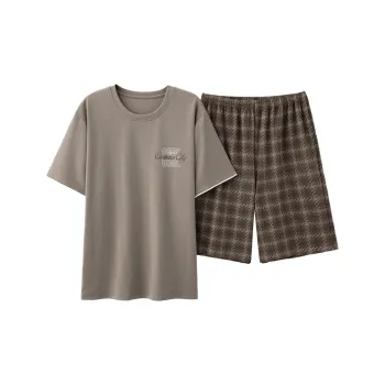 CAIHENGTONG Pajama Set Men's Brown