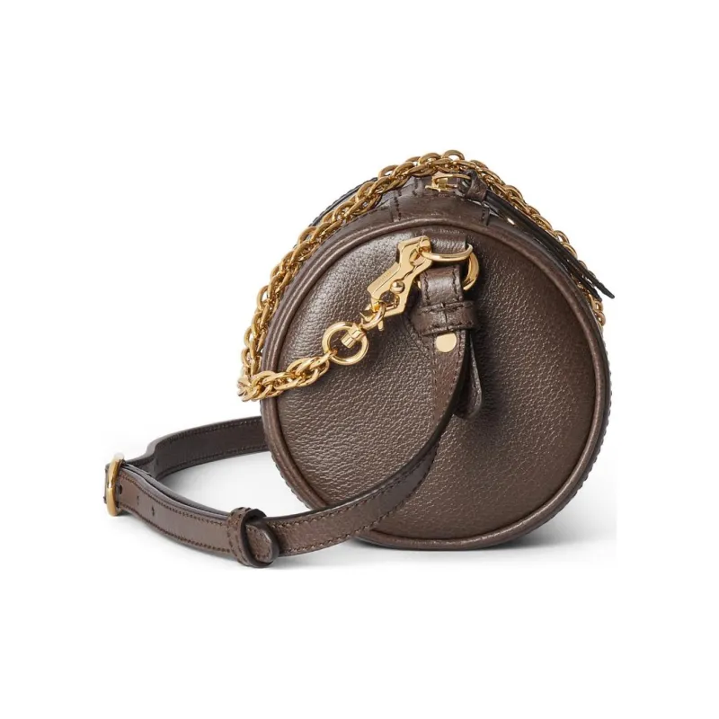 GUCCI Ophidia Canvas With Leather Binding Canvas Bag Crossbody Bag Shoulder Bag Women's Beige & Ebony-3