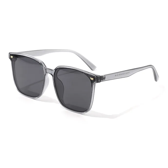RUOYUN Square Sunglasses Unisex Black-5