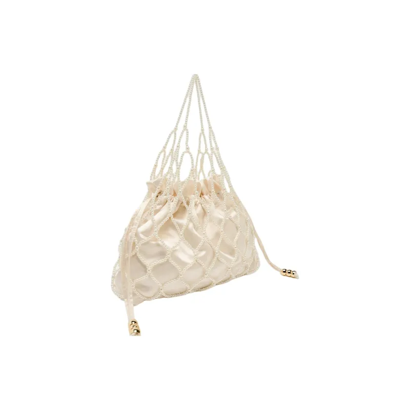 ZARA Polyamide With Polyester Handbag Small Size Women's Pearl Gray-1
