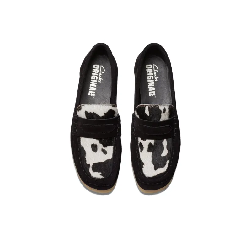 Clarks Wallabee Loafers Women's Black-4