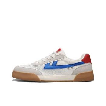 Warrior Lightweight Wear Resistant And Slip Resistant Low Top Skateboard Shoes Unisex Beige Blue Red
