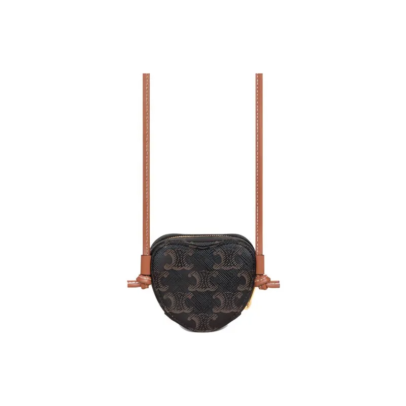 CELINE Canvas Shoulder Bag Crossbody Bag Extra Small Women's Tan-2
