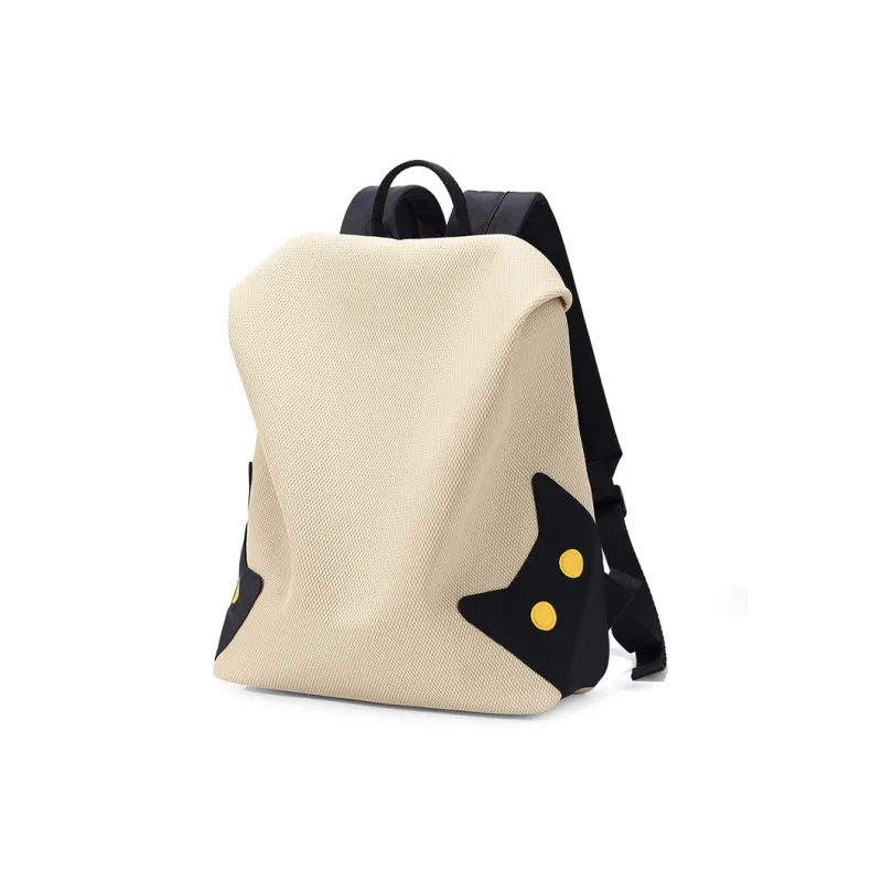 NOXXON Nylon Fabric Backpack Regular Women's Khaki/Obsidian Black-1