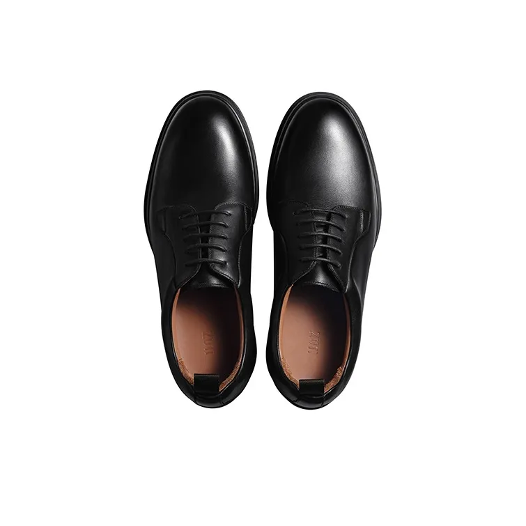 Zuti British Style Calfskin Derby Shoes Dress Shoes Men's Black-2