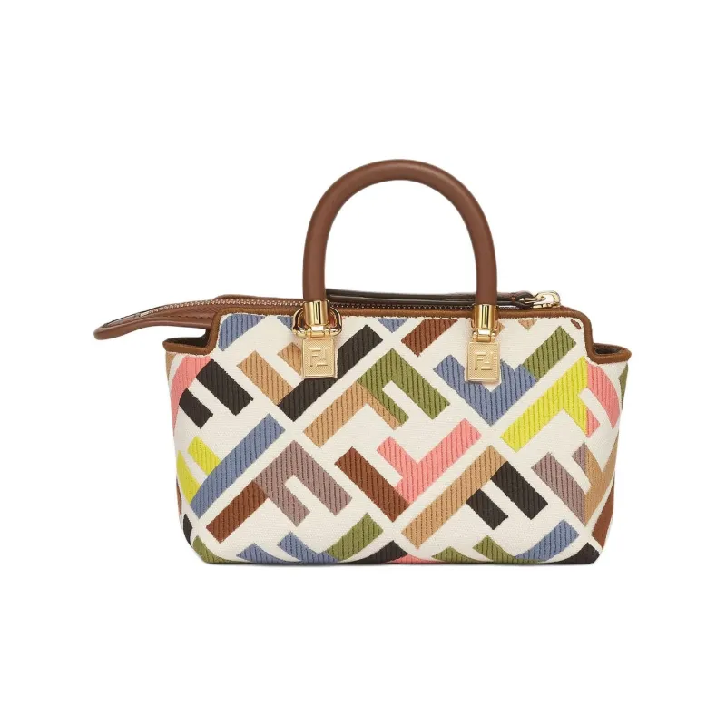 FENDI By The Way Series Embroidered Canvas Handbag Shoulder Bag Crossbody Bag Mini Women's Multicolor-2