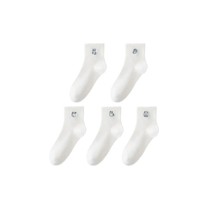 Ordifen Ankle Socks Women's 5 Pack White-0