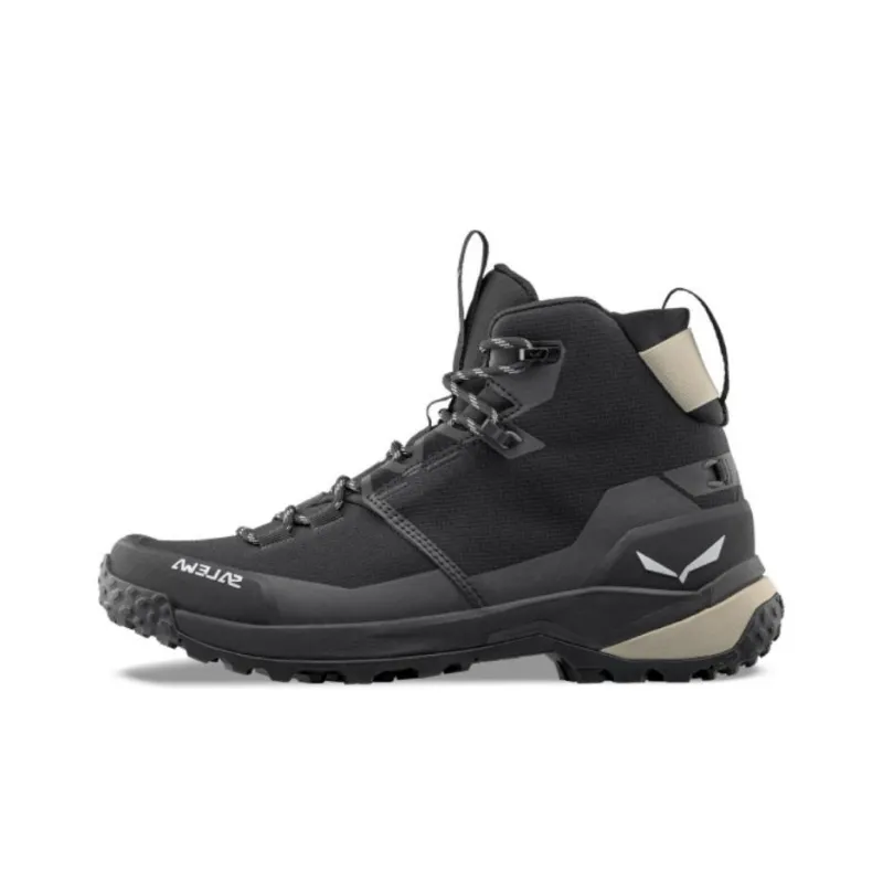 SALEWA Puez Mid Powerte Cushioning, Wear Resistant Mid Top Hiking Shoes Women's Black-0