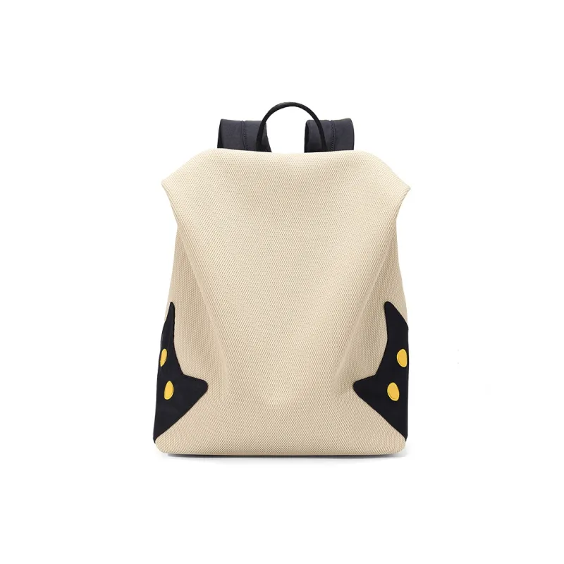 NOXXON Nylon Fabric Backpack Regular Women's Khaki/Obsidian Black-0