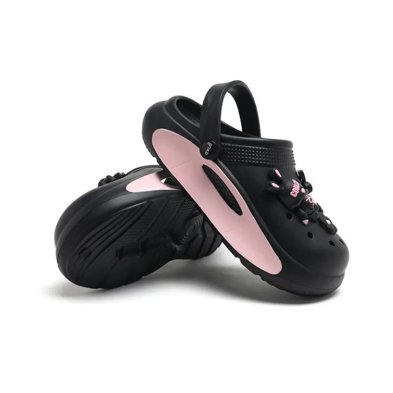 EXULL Q Clogs Women's Black Pink-2