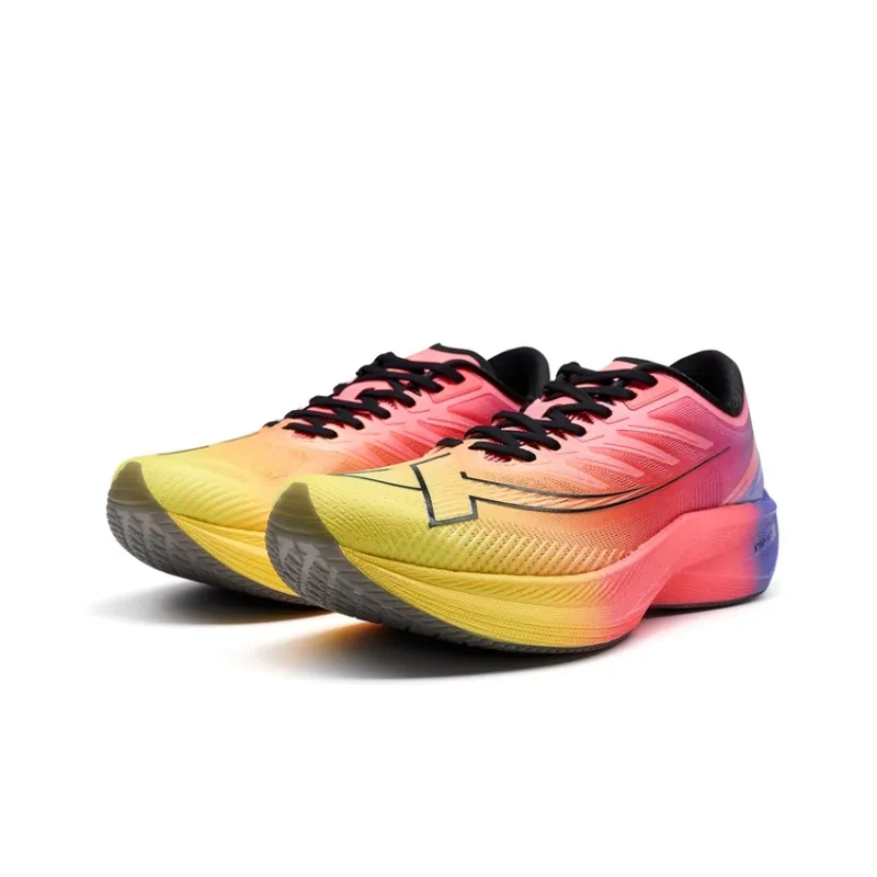 XTEP Running Shoes Men Low Top Fluorescent Buddha's Hand Yellow/Fluorescent Camellia Red-2