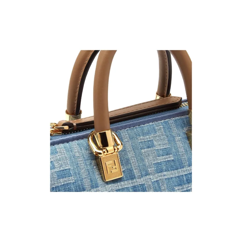 FENDI By The Way Series Denim Fabric Shoulder Bag, Crossbody Bag, Handbag Mini Women's Light Blue-4