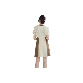 SMEN Short Sleeved Dress Women's Apricot