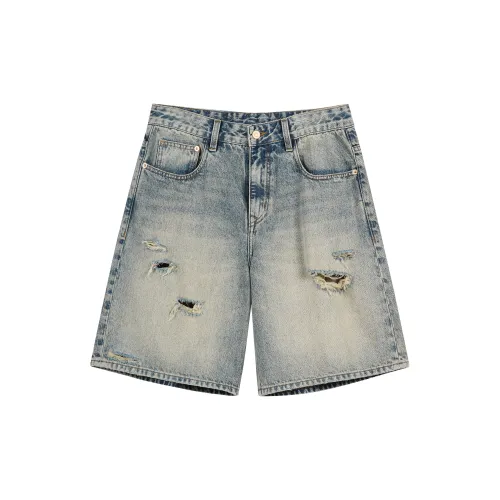 CHINISM Denim Shorts Unisex Washed Blue