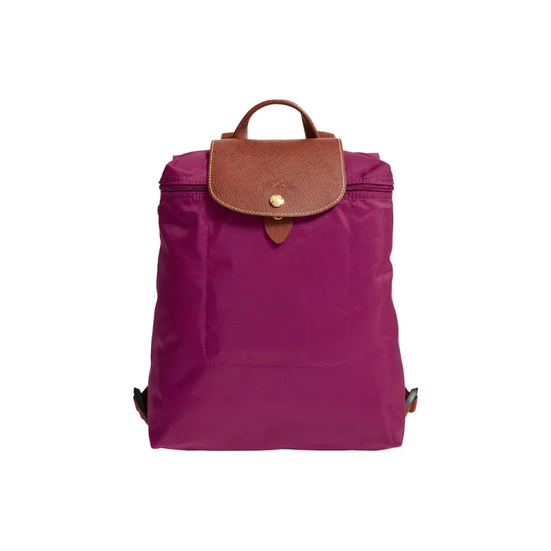 LONGCHAMP Le Pliage Recycled Canvas Backpack Medium Size Women's Purple-1