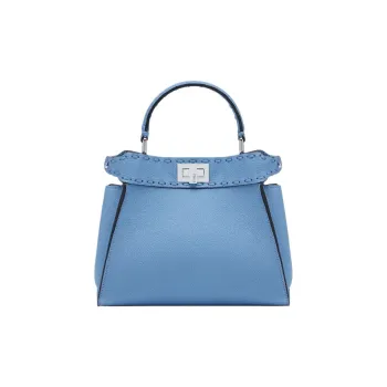 FENDI Peekaboo Calfskin One Shoulder Handbags Mini Women's Blue