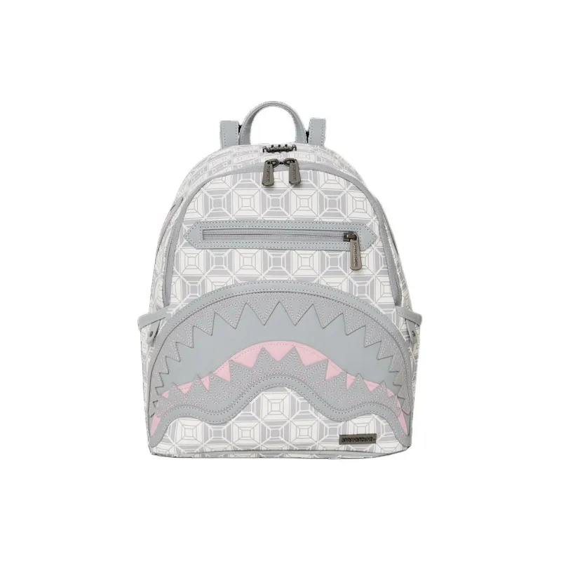 SPRAYGROUND Ai SANDFLOWER Collaboration Artificial Leather Backpack Unisex Gray-0