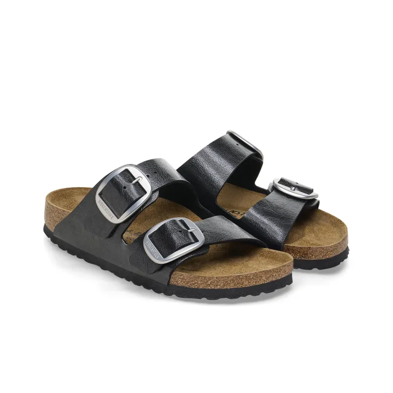 Birkenstock Arizona Big Buckle Slide Slippers Women's Black Narrow Fit-3