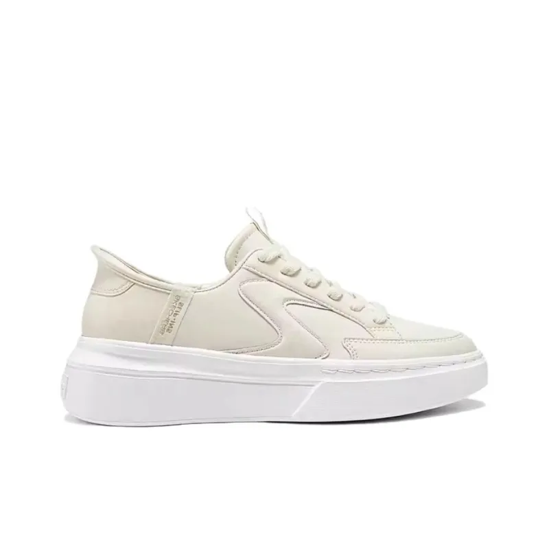 Skechers Court Classics Cushioning Breathable Support Low Top Skateboard Shoes Women's Ecru-1