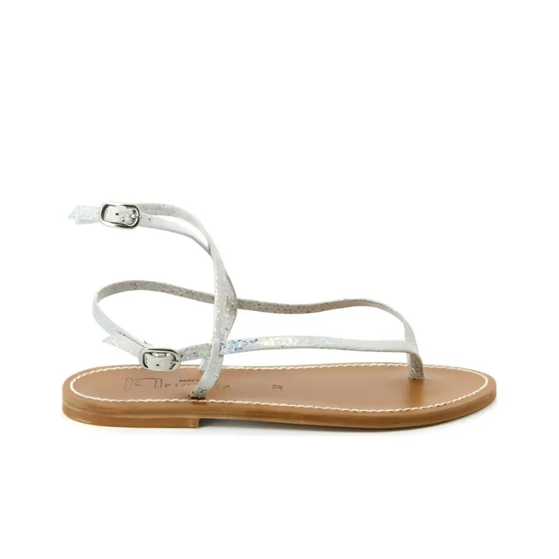 K Jacques St Tropez Strap Sandals Women's Silver-1
