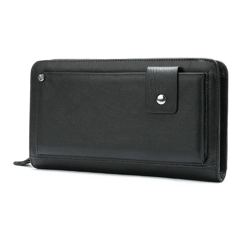 DOSRFINI Genuine Leather Clutch Men's Black/Coffee/Oil Coffee-0