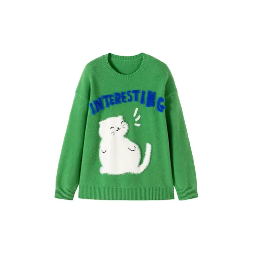 URLAZH Sweaters Women's Bright Green