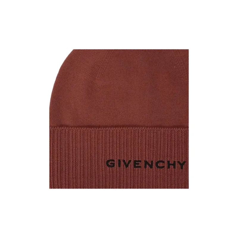GIVENCHY Wool Beanies Men's Red Brown-2
