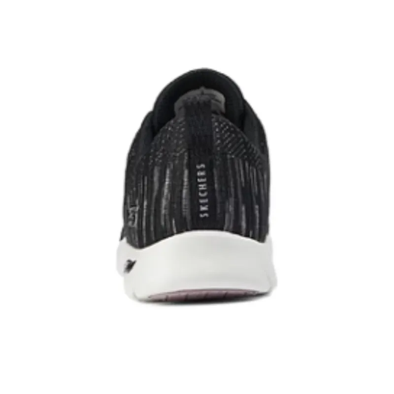Skechers Cushioning, Slip Resistant, Abrasion Resistant, Lightweight Low Top Casual Running Shoes Women's Black White-3