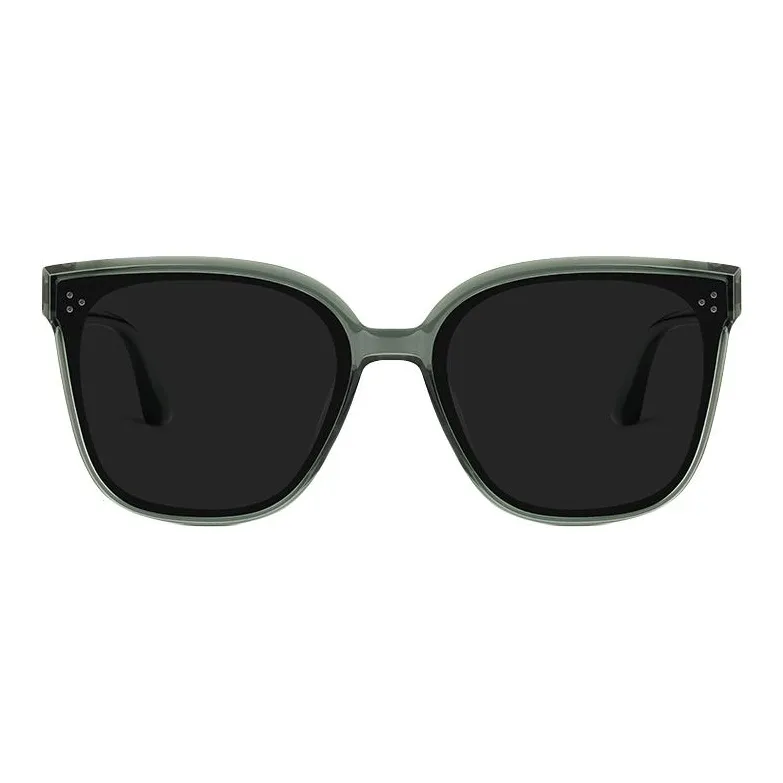 VEGOOS TR/Memory Plastic Square Sunglasses Unisex Black Frame-23