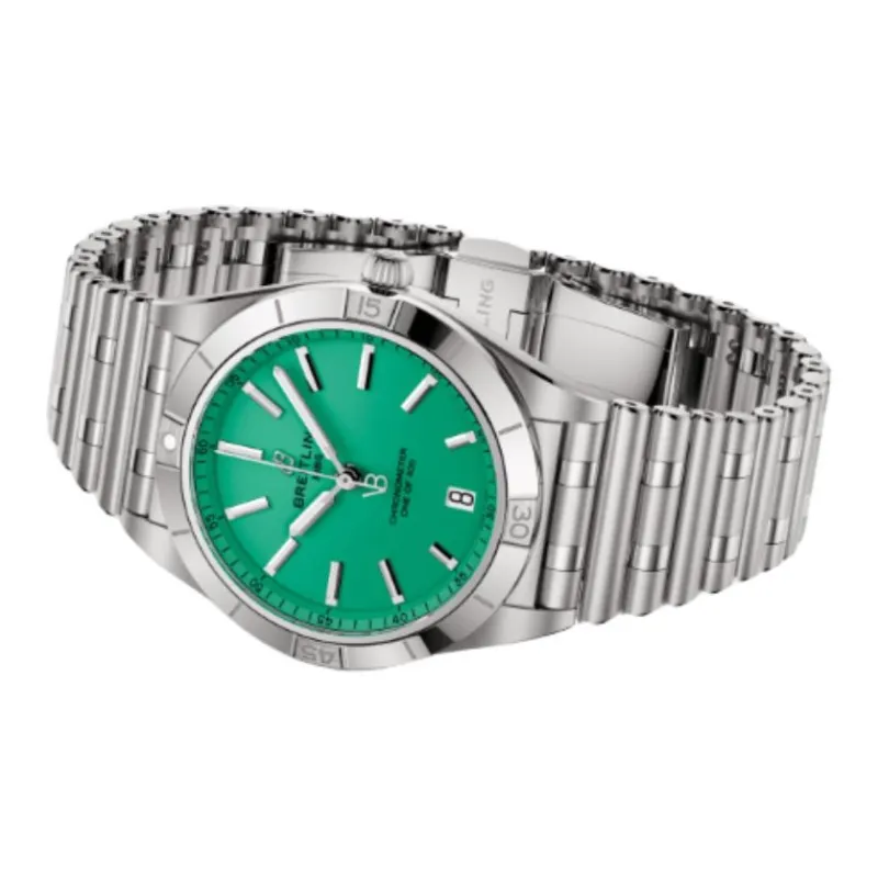 BREITLING Mechanical Chronograph Collection Automatic Mechanical Movement Women's Watch 36mm Green Dial-3